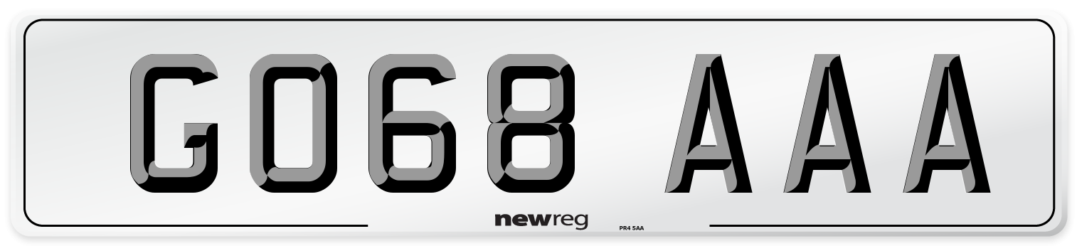 GO68 AAA Number Plate from New Reg